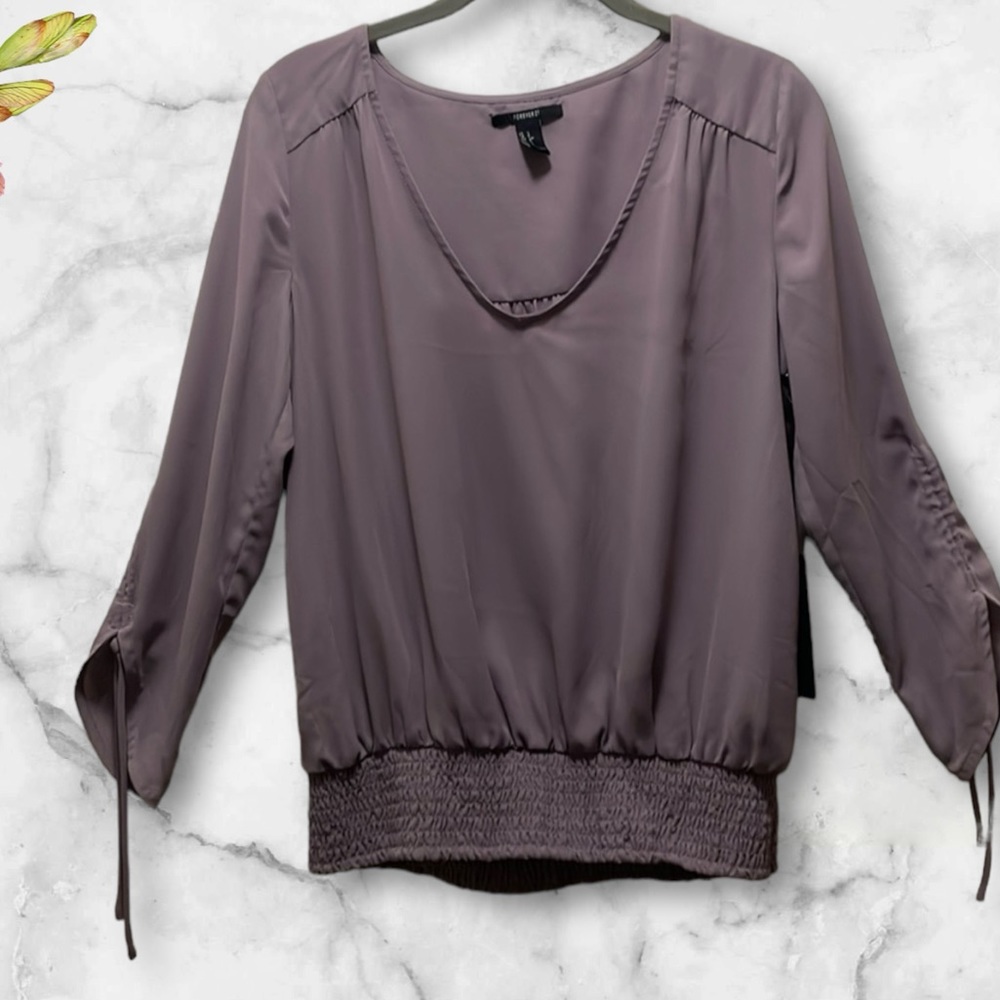 Forever 21 Mauve Peasant Blouse